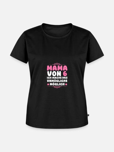 Mama Von 6 Kindern - Frauen Premium Bio T-Shirt - Schwarz