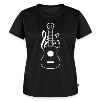 Ukulele - Frauen Premium Bio T-Shirt - Schwarz - Vorne - Selfina (174cm)