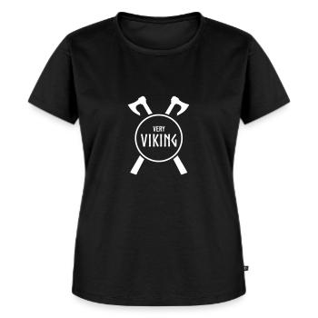 Marque très viking - T-shirt Premium bio Femme - noir - Devant - Selfina (174cm)