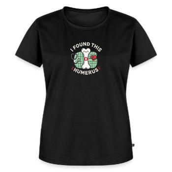 Ich habe diesen Oberarmknochen gefunden - Frauen Premium Bio T-Shirt - Schwarz - Vorne - Selfina (174cm)