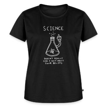 Videnskab - Premium økologisk T-shirt til kvinder - sort - Foran - Selfina (174cm)