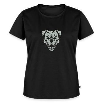 Angry angry dog - Women's Premium Organic T-shirt - black - Front - Selfina (174cm)