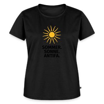 Sommer Sonne Antifa - Frauen Premium Bio T-Shirt - Schwarz - Vorne - Selfina (174cm)