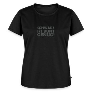 schwarz ist bunt genug - Frauen Premium Bio T-Shirt - Schwarz - Vorne - Selfina (174cm)