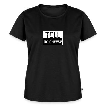 Tell no cheese - lustiges T-Shirt - Frauen Premium Bio T-Shirt - Schwarz - Vorne - Selfina (174cm)
