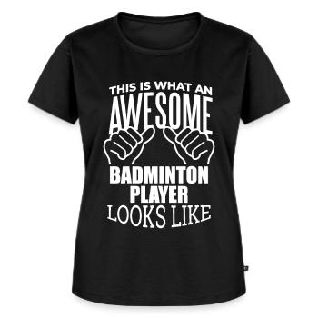 Badminton - Frauen Premium Bio T-Shirt - Schwarz - Vorne - Selfina (174cm)