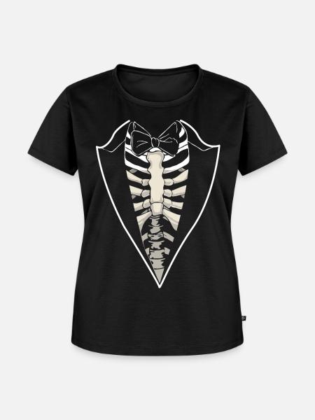 Skelett Anzug Smoking - Frauen Premium Bio T-Shirt - Schwarz