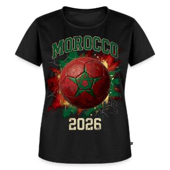 Morocco 2026 soccer ball design - Women's Premium Organic T-shirt - black - Front - Selfina (174cm)