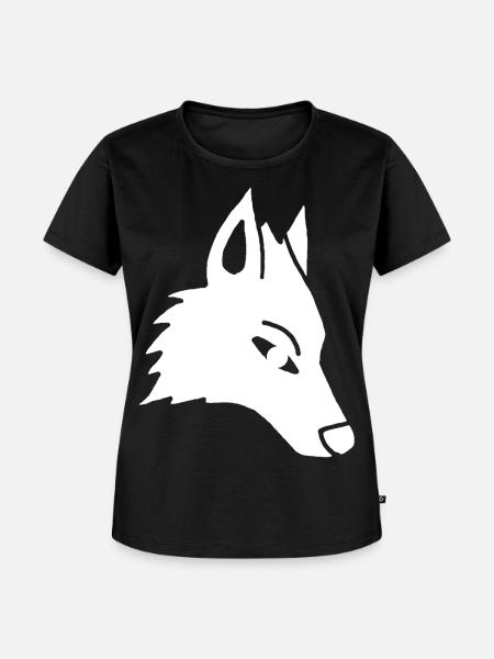 Wolf's Head Manga (weiß) - Frauen Premium Bio T-Shirt - Schwarz