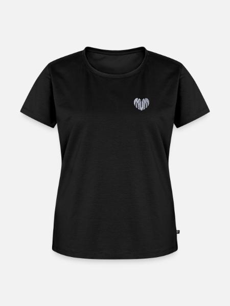 Mum Herzweiß bestickt - Frauen Premium Bio T-Shirt - Schwarz