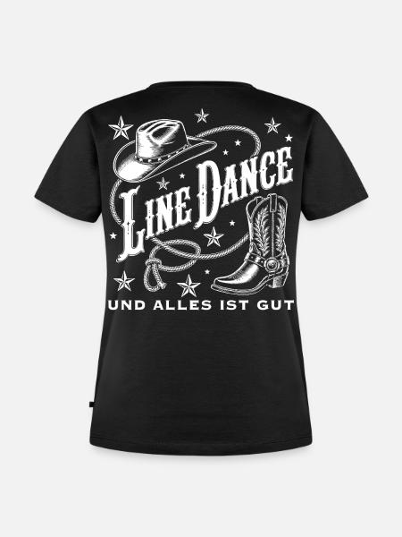 Line Dance Western Flair - Frauen Premium Bio T-Shirt - Schwarz
