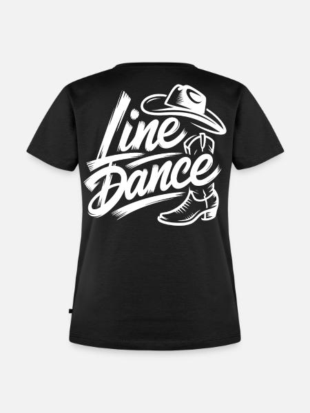 Line Dance Cowboy Spirit - Frauen Premium Bio T-Shirt - Schwarz