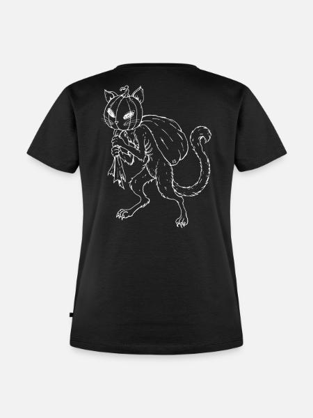 Kabo Neko – Weiß - Frauen Premium Bio T-Shirt - Schwarz