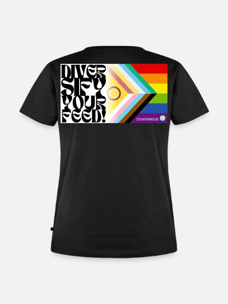 🌈♿ Pride & Disability – Inklusive Flagge - Frauen Premium Bio T-Shirt - Schwarz