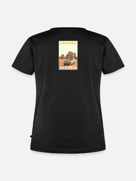 4x4 Fahrzeug in der Sahara - Frauen Premium Bio T-Shirt - Schwarz