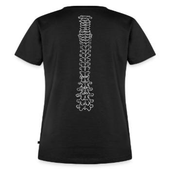 Wirbelsäule T-Shirt - Frauen Premium Bio T-Shirt - Schwarz - Hinten - Selfina (174cm)