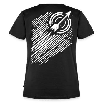 bogensport bogenschütze bsv bogenschießen bogen - Frauen Premium Bio T-Shirt - Schwarz - Hinten - Selfina (174cm)