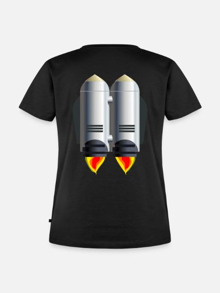 Jetpack Rocket Man - Frauen Premium Bio T-Shirt - Schwarz