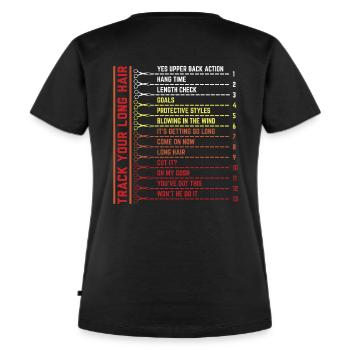 Track your long natural hair hair lengths - Women's Premium Organic T-shirt - black - Back - Selfina (174cm)