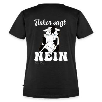 Tinker sagt Nein lustiges süßes trotziges Pferde - Frauen Premium Bio T-Shirt - Schwarz - Hinten - Selfina (174cm)