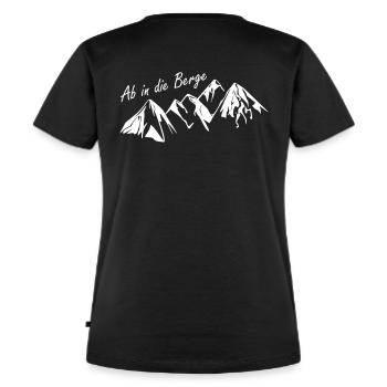 Ab in die Berge Wandern Geschenk Idee - Frauen Premium Bio T-Shirt - Schwarz - Hinten - Selfina (174cm)