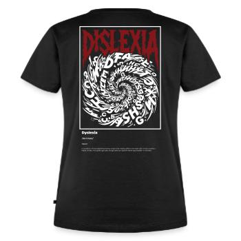 Dyslexia Awareness Spiral Design - Women's Premium Organic T-shirt - black - Back - Selfina (174cm)