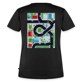 Spieleteppich Spielmatte Straßenkarte Massage - Frauen Premium Bio T-Shirt - Schwarz - Hinten - Selfina (174cm)