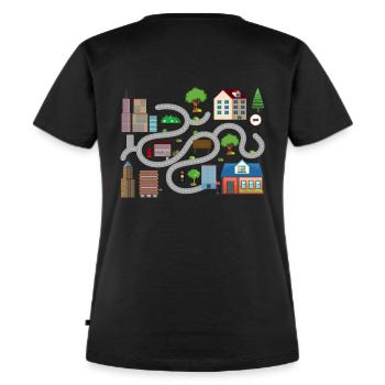 Spieleteppich Spielmatte Straßenkarte Massage - Frauen Premium Bio T-Shirt - Schwarz - Hinten - Selfina (174cm)