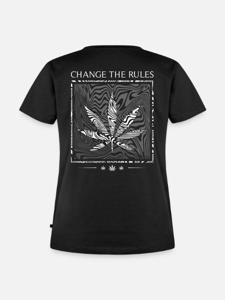 CHANGE THE RULES- WEED - Frauen Premium Bio T-Shirt - Schwarz