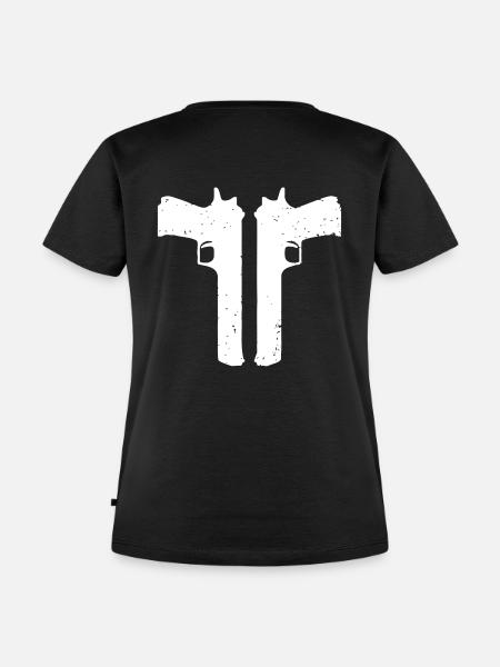 Pistolen - Frauen Premium Bio T-Shirt - Schwarz