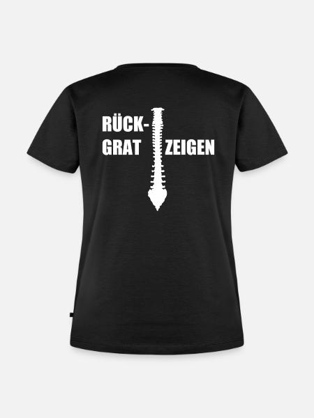 Rückgrat Zeigen - Frauen Premium Bio T-Shirt - Schwarz
