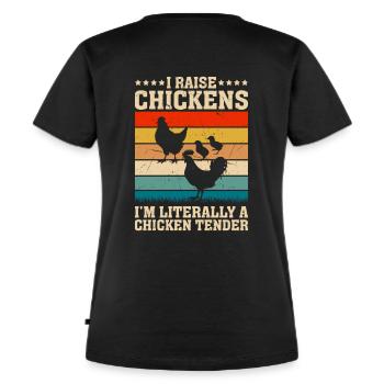 Cooles Chicken-Tender-Design für Männer & Frauen - Frauen Premium Bio T-Shirt - Schwarz - Hinten - Selfina (174cm)