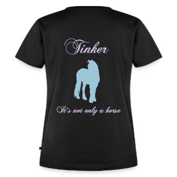 tinker_its_not_only_a_horse - Frauen Premium Bio T-Shirt - Schwarz - Hinten - Selfina (174cm)