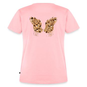 Angelwings,Ailes,Aquarelle,Or,Ailes d’ange - T-shirt Premium bio Femme - rose - Dos - AI Model Female 172 dark (172cm)