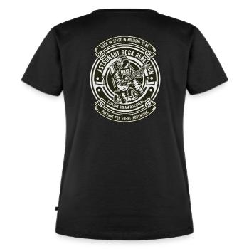 Space Rock Guitar - Women's Premium Organic T-shirt - black - Back - Selfina (174cm)