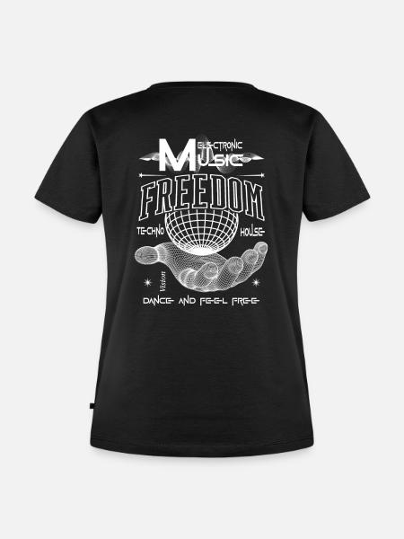 Techno House Vision - Frauen Premium Bio T-Shirt - Schwarz