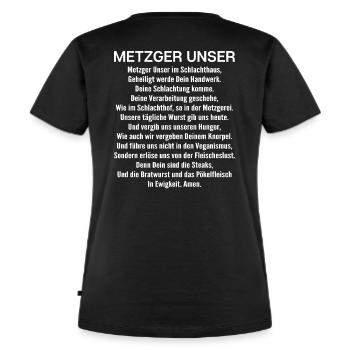 Metzger Fleischer Metzgerin Metzgerei Fleischerei - Frauen Premium Bio T-Shirt - Schwarz - Hinten - Selfina (174cm)