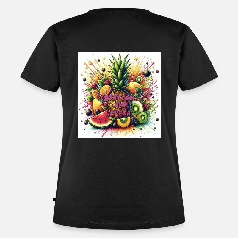 Fruit Explosion - Frauen Premium Bio T-Shirt - Schwarz