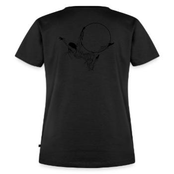 Luftreifen - Frauen Premium Bio T-Shirt - Schwarz - Hinten - Selfina (174cm)
