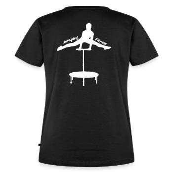 Jumping Fitness Geschenk Geschenkidee - Frauen Premium Bio T-Shirt - Schwarz - Hinten - Selfina (174cm)
