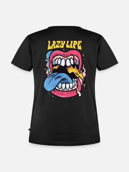 LAZY LIPE - Frauen Premium Bio T-Shirt - Schwarz