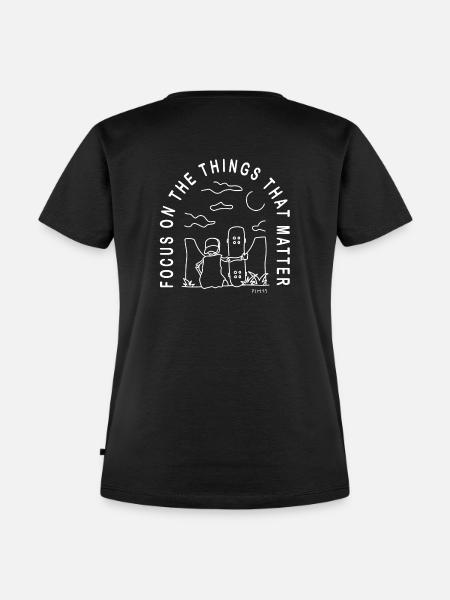 Skate Focus (weiss) - Frauen Premium Bio T-Shirt - Schwarz
