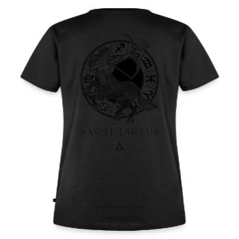 Schütze Zodiaco Nero - Frauen Premium Bio T-Shirt - Schwarz - Hinten - Selfina (174cm)