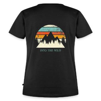 Dans les dictons sauvages disant montagnes rétro en plein air - T-shirt Premium bio Femme - noir - Dos - Selfina (174cm)