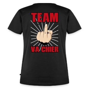 team vas chier | doigt d'honneur | fuck you - T-shirt Premium bio Femme - noir - Dos - Selfina (174cm)