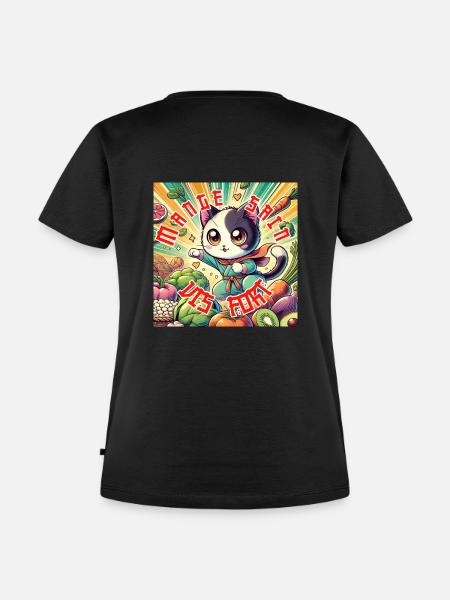 Gesund essen, hart leben - Frauen Premium Bio T-Shirt - Schwarz