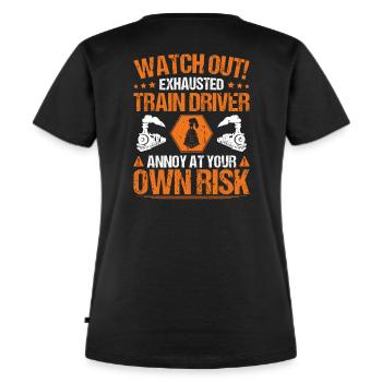 Triebfahrzeugführer Lokführer Lokomotivführer - Frauen Premium Bio T-Shirt - Schwarz - Hinten - Selfina (174cm)