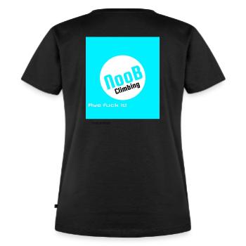 NooB Climbing OSP AFI - Women's Premium Organic T-shirt - black - Back - Selfina (174cm)