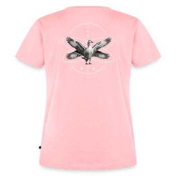 Heilige Gans - Frauen Premium Bio T-Shirt - Rosa - Hinten - AI Model Female 172 dark (172cm)