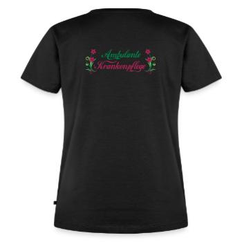 Ambulante Krankenpflege O - Frauen Premium Bio T-Shirt - Schwarz - Hinten - Selfina (174cm)